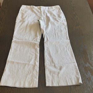 Coldwater Creek Beige and White Striped Fabric